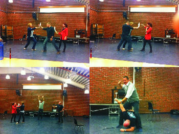 Rehearsing sword fights and action scenes. Photo credit: D. Milas